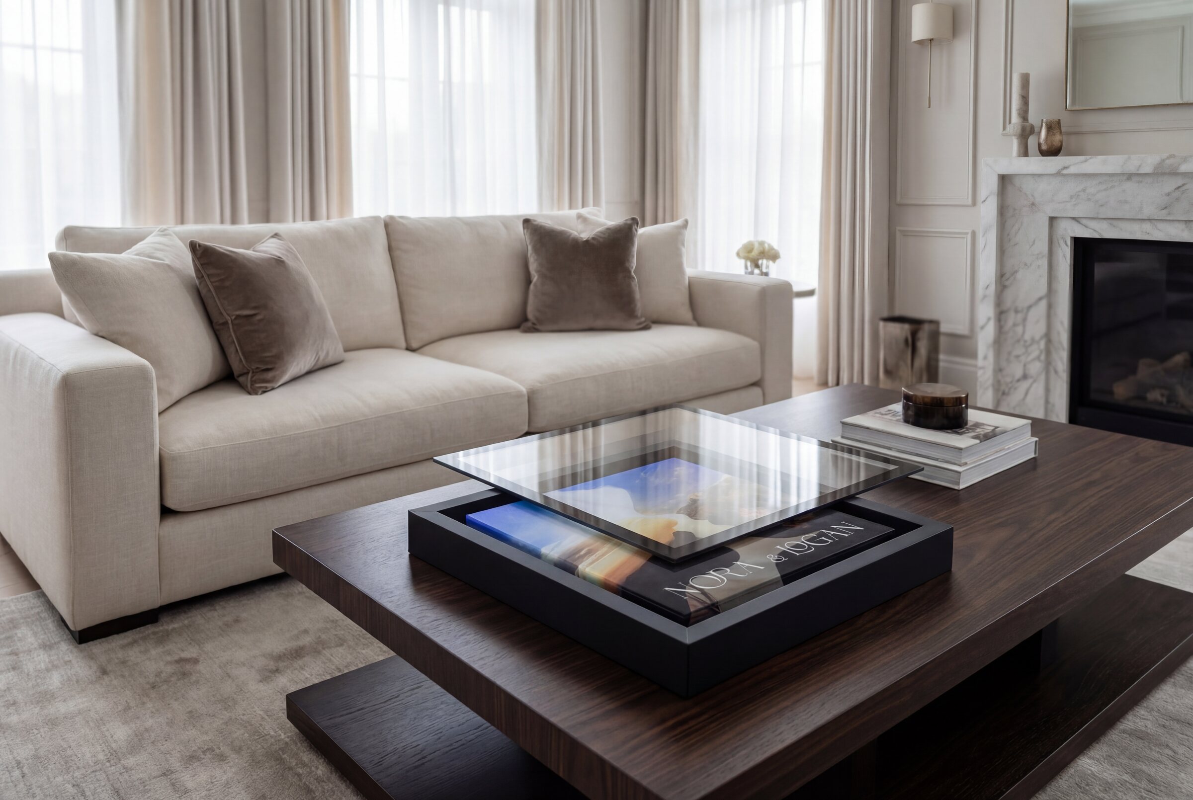 EDGE displayed in its case in a lounge