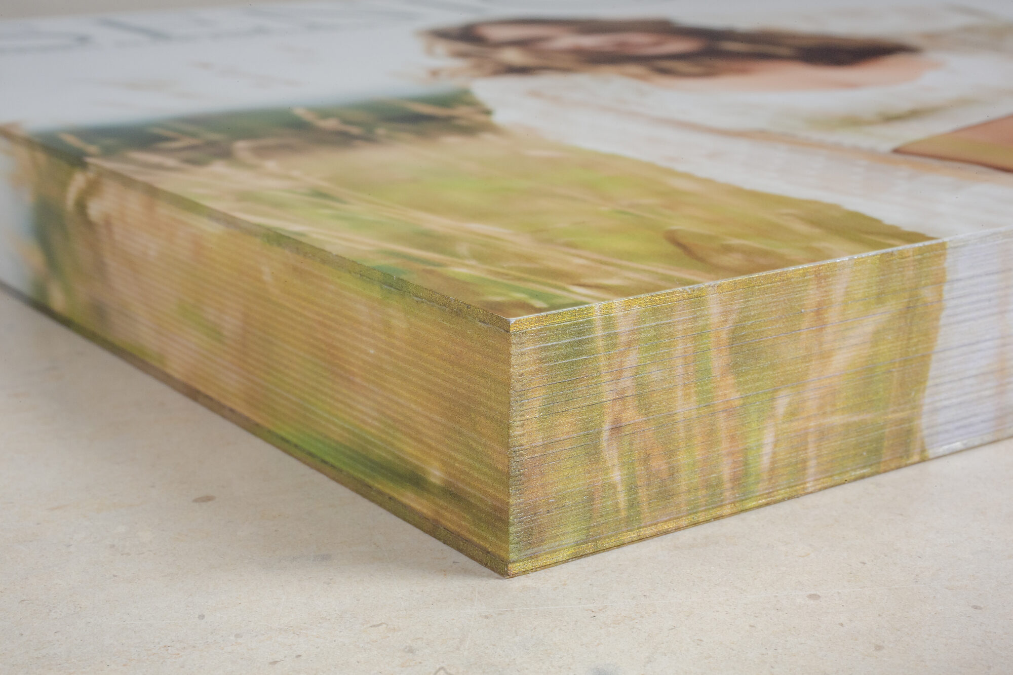 Macro detail of the printed page block